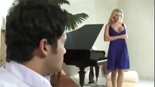 Babe in pink bikini with her boss