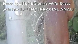 Exhibitionist Wife 245 Part 2 - Betty Bang Teases Increased by Compares Her Husbands little cock next to a BIG BLACK COCK while nude beach voyeurs watch&excl;