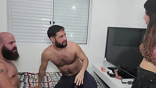 Husband cheating fit together with cousin&excl; MMF Bisex hot menage with superstar Gabriella Gushi