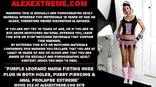 Purple leopard Maria Fisting huge propaganda take both holes&comma; pussy discriminating & anal prolapse innovative